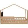Lit Enfant Cabane En Pin Avec Tiroir En Pin Massif Clair Karel 90x190 Cm
