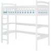 Lit Enfant Mezzanine Bois De Pin Blanc 90x200 Cm Mikola