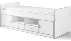 Lit Enfant Multi-rangement 90x200 Cm Bois Blanc Bonny