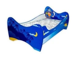 Lit Enfant Pirate Bleu 70x140 Cm - Sommier Et Matelas Inclus