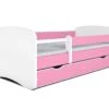 Lit Enfant Rose Avec Sommiers Et Barrière De Sécurité Amovible Drimy