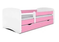 Lit Enfant Rose Avec Sommiers Et Barrière De Sécurité Amovible Drimy -Vente De Chambre lit enfant rose avec sommiers et barriere de securite amovible drimy 3666722169707 1235772