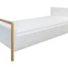 Lit Enfant Scandinave Blanc Et Bois De Chêne Vernis Vanka 80x180 Cm