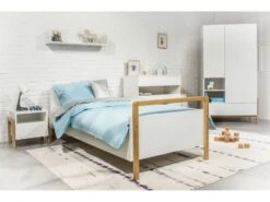 Lit Enfant Scandinave Blanc Et Bois De Chêne Vernis Vanka 80x180 Cm -Vente De Chambre lit enfant scandinave blanc et bois de chene vernis vanka 80x180 cm 3666722167543 1232929