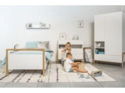 Lit Enfant Scandinave Blanc Et Bois De Chêne Vernis Vanka 80x180 Cm -Vente De Chambre lit enfant scandinave blanc et bois de chene vernis vanka 80x180 cm 3666722167543 1232930