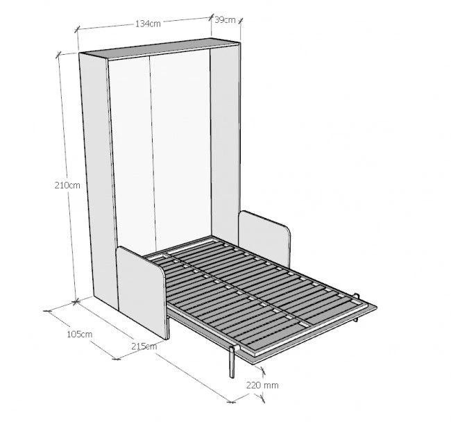 Lit Escamotable Vertical Avec Canapé Bois Noyer 120x190 Cm Kanto 6 Lit Escamotable Vertical Avec Canapé Bois Noyer 120x190 Cm Kanto – Image 6