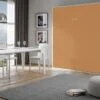 Lit Escamotable Vertical Frêne Blanc Et Porte Orange Kanto 160x190 Cm