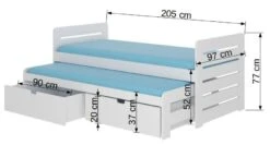 Lit Gigogne Blanc 2 Couchages 90x200 Cm Avec 2 Coffres De Rangement Balina -Vente De Chambre lit gigogne blanc 2 couchages 90x200 cm avec 2 coffres de rangement balina 3666722956185 1508589