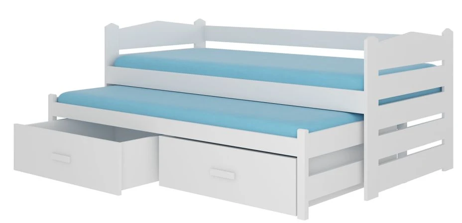 Lit Gigogne Blanc 2 Couchages 90x200 Cm Avec 2 Coffres De Rangement Kuska 1 Lit Gigogne Blanc 2 Couchages 90x200 Cm Avec 2 Coffres De Rangement Kuska