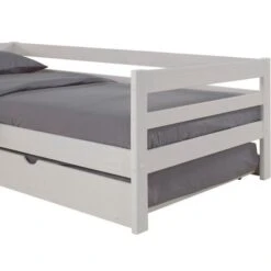 Lit Gigogne - Bois Pin Massif - Blanc - Sommier Inclus - 2x90x190 Cm - SIMBA -Vente De Chambre lit gigogne bois pin massif blanc sommier inclus 2x90x190 cm simba 3770017653182 1110771