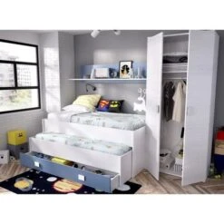 Lit Gigogne Enfant 90x190 Avec 2 Lits + 1 Tiroir -Vente De Chambre lit gigogne enfant 90x190 avec 2 lits 1 tiroir 8435511440410 535789