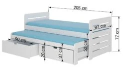 Lit Gigogne Gris Graphite 2 Couchages 90x200 Cm Avec 2 Coffres De Rangement Balina -Vente De Chambre lit gigogne gris graphite 2 couchages 90x200 cm avec 2 coffres de rangement balina 3666722956161 1508596