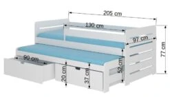 Lit Gigogne Rose 2 Couchages 90x200 Cm Avec 2 Coffres De Rangement Solale -Vente De Chambre lit gigogne rose 2 couchages 90x200 cm avec 2 coffres de rangement solale 3666722956062 1508566