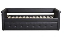 Lit Gigogne Simili Cuir Noir Capitonné Mark 90 -Vente De Chambre lit gigogne simili cuir noir capitonne mark 90 3327480034750 234883