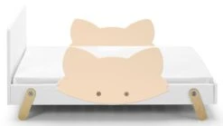 Lit Laqué Blanc à Motif Renard Orange Fox 70