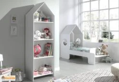 Lit Maison 90x200 Cm Avec Banc Bois Laqué Blanc Camila -Vente De Chambre lit maison 90x200 cm avec banc bois laque blanc casami 5420070232333 594126