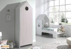 Lit Maison 90x200 Cm Avec Banc Bois Laqué Blanc Camila -Vente De Chambre lit maison 90x200 cm avec banc bois laque blanc casami 5420070232333 594131