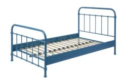 Lit Métal Bleu New York 120x200 Cm