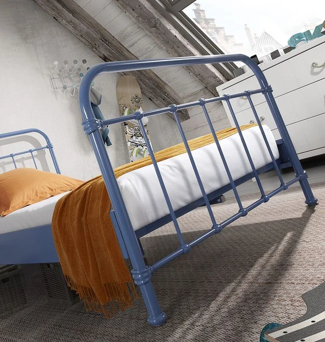 Lit Métal Bleu New York 120x200 Cm 2 Lit Métal Bleu New York 120x200 Cm – Image 2