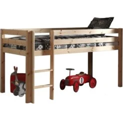 Lit Mezzanine 90x200 Cm Pin Massif Clair Pino