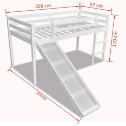 Lit Mezzanine D'enfants Avec Toboggan Et échelle Bois Blanc -Vente De Chambre lit mezzanine d enfants avec toboggan et echelle bois blanc 8718475531418 1115933