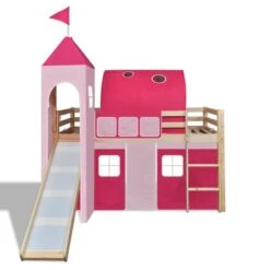 Lit Mezzanine D'enfants Avec Toboggan Et échelle Bois Rose -Vente De Chambre lit mezzanine d enfants avec toboggan et echelle bois rose 8718475531401 1117413