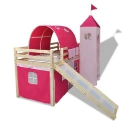 Lit Mezzanine D'enfants Avec Toboggan Et échelle Bois Rose -Vente De Chambre lit mezzanine d enfants avec toboggan et echelle bois rose 8718475531401 1117414