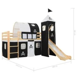 Lit Mezzanine D'enfants Avec Toboggan Et échelle Pin 90x200 Cm 2 -Vente De Chambre lit mezzanine d enfants avec toboggan et echelle pin 90x200 cm 3666722501972 624384