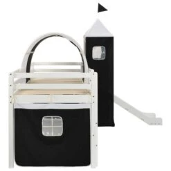 Lit Mezzanine D'enfants Avec Toboggan Et échelle Pin 97x208 Cm -Vente De Chambre lit mezzanine d enfants avec toboggan et echelle pin 97x208 cm 3666722501996 624368