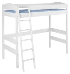 Lit Mezzanine Pin Massif Blanc Alex 90x200 Cm