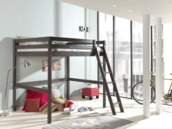 Lit Mezzanine Pin Massif Taupe Pino 140x200 Cm -Vente De Chambre lit mezzanine pin massif taupe pino 140x200 cm 5420070226769 269431