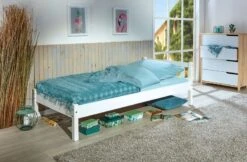 Lit Simple Pin Massif Blanc Irma 90x200 Cm -Vente De Chambre lit pin massif blanc vilmar 90x200 cm 4010340400107 242024