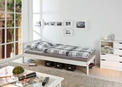 Lit Pin Massif Vernis Blanc Funky 90 -Vente De Chambre lit pin massif vernis blanc funky 90 4010340092173 143749