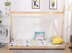 Lit Tipi 90x190 Cm Pin Massif Clair Karel -Vente De Chambre lit tipi 90x190 cm pin massif clair karel 3248116150449 1025233