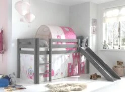 Lit Toboggan 90x200 Cm Avec Tente Et Tunnel Princesse Pin Massif Gris Pino -Vente De Chambre lit toboggan 90x200 cm avec tente et tunnel princesse pin massif gris pino 5420070234900 715072