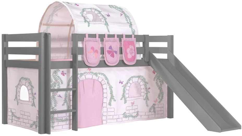 Lit Toboggan 90x200 Cm Avec Tente Tunnel Et 3 Pochettes Contra Pin Massif Gris Pino 1 Lit Toboggan 90x200 Cm Avec Tente Tunnel Et 3 Pochettes Contra Pin Massif Gris Pino