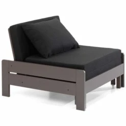 Fauteuil Transformable Pin Massif Taupe Pino 80x200 Cm