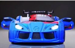 Lit Voiture De Course Road Bleu à Led 90x190 Cm