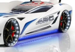 Lit Voiture De Course Turbo V1 Blanche 90x190 Cm -Vente De Chambre lit voiture de course turbo v1 blanche 90x190 cm 3666722819145 1466565