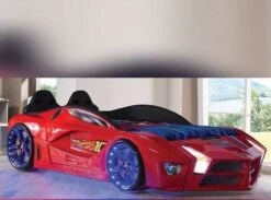 Lit Voiture De Sport Rouge à Led Flamme