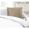 LOVELY HOME Lot De 2 Taies D'Oreillers 100% Coton 63x63 Cm - Beige