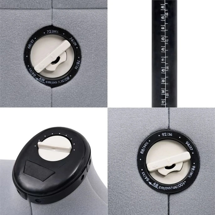 Mannequin De Robe Ajustable Pour Femme Gris S Taille 33-40 2 Mannequin De Robe Ajustable Pour Femme Gris S Taille 33-40 – Image 2