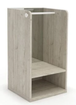 Meuble Penderie Bois Clair Avec Miroir Sans Pieds Et Patère Nuage Bleu