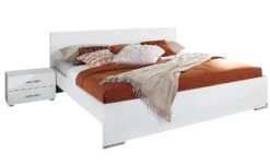 Pack Lit Adulte Et 2 Chevets Blanc Brillant Eva