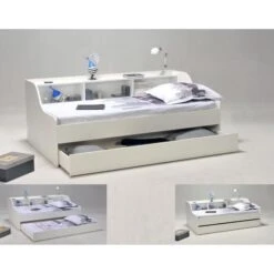 PALMA Lit Enfant Contemporain Mélaminé Blanc - L 90 X L 190 Cm -Vente De Chambre palma lit enfant contemporain melamine blanc l 90 x l 190 cm 3514230018621 454263