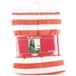 PAVILLON D'INTERIEUR Plaid Rayé Ulysse 130x160 Cm Orange