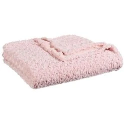 Plaid Fourrure Bouclée - 180 X 230 Cm - Rose