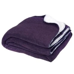 Plaid SWEET 130x150cm - 100% Polyester - Prune