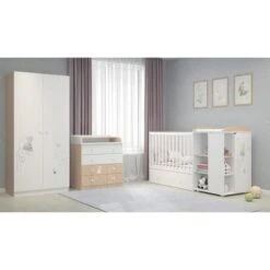 POLINI KIDS AMIS ZEN Commode A Langer VOLGA 4 Tiroirs Avec Plan A Langer Rabattable Blanc/naturel -Vente De Chambre polini kids amis zen commode a langer volga 4 tiroirs avec plan a langer rabattable blanc naturel 4620031186861 779393