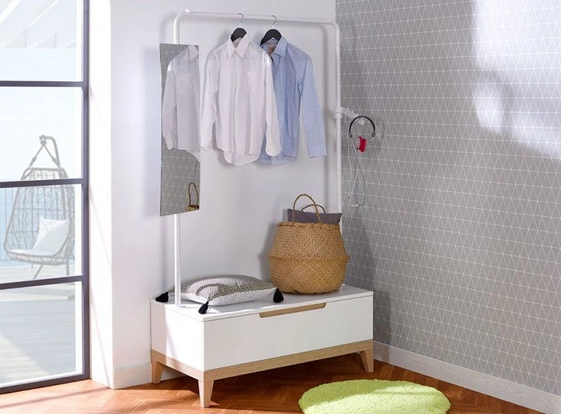 Portant Enfant 1 Tiroir Bois Blanc Et Hêtre Clair Evidence 2 Portant Enfant 1 Tiroir Bois Blanc Et Hêtre Clair Evidence – Image 2